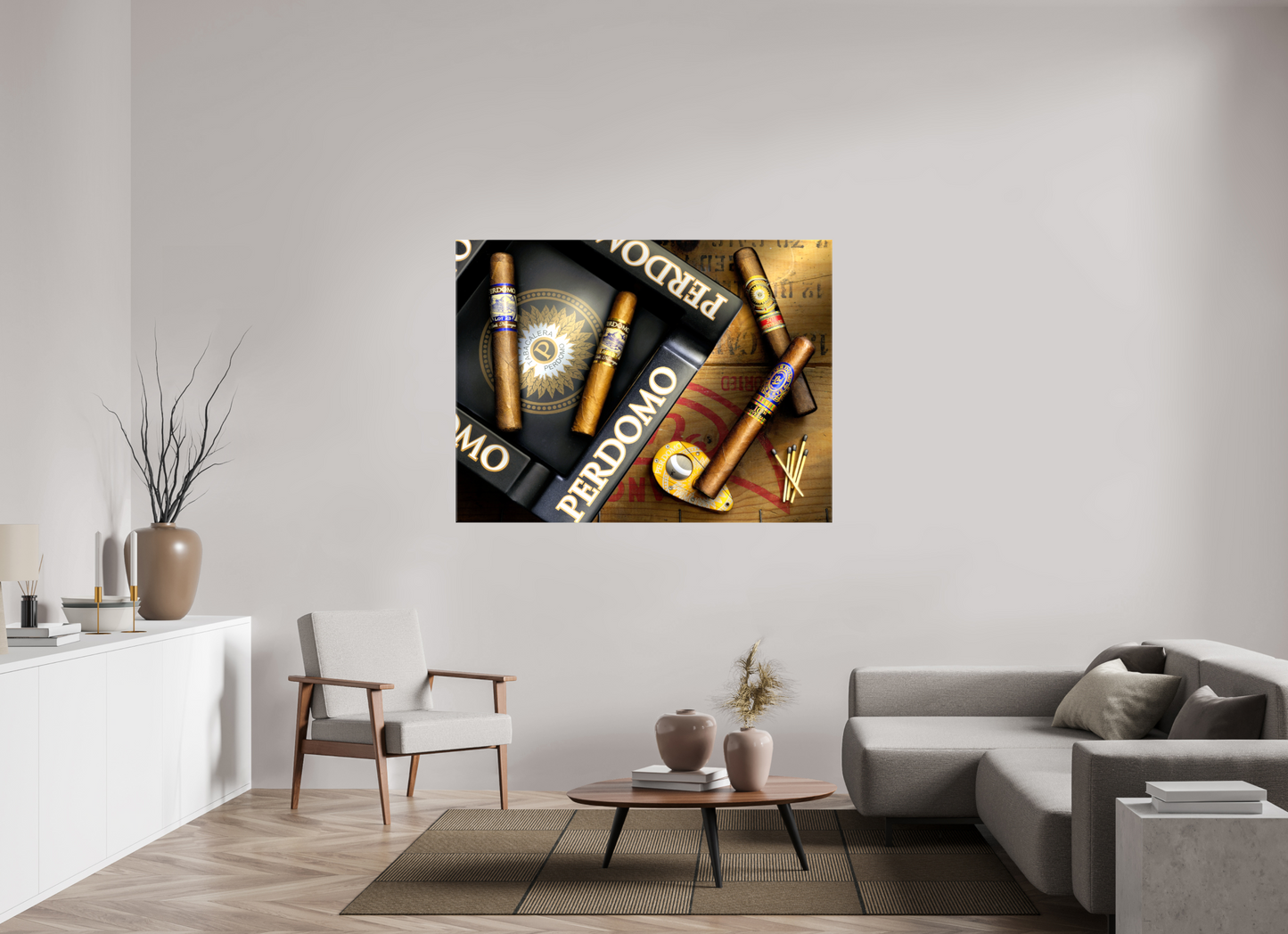 60 x 45″, Glossy Canvas Perdomo Cigar Light Painting | Fine Art Photography for Man Cave & Cigar Lounge