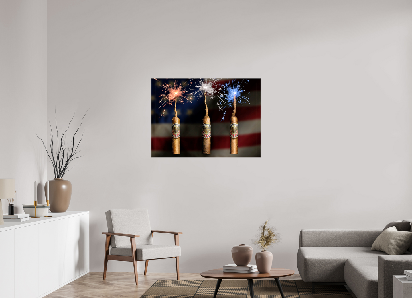 43.4 x 31″, Glossy Canvas firecracker 4th of july 250th anniversary