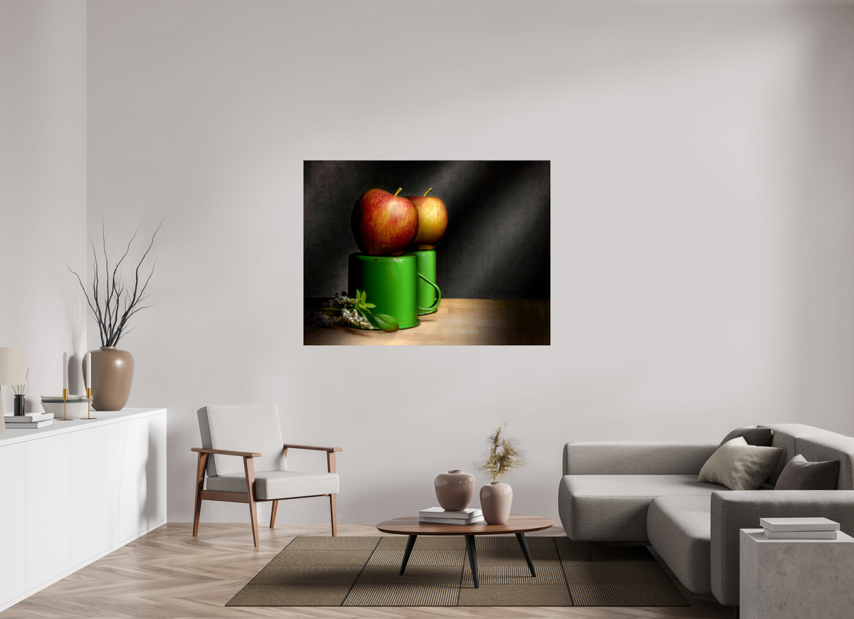 60 x 45″, Photo Print On Fuji Crystal DP II Cups & Apples | Light Painted Fine Art Print