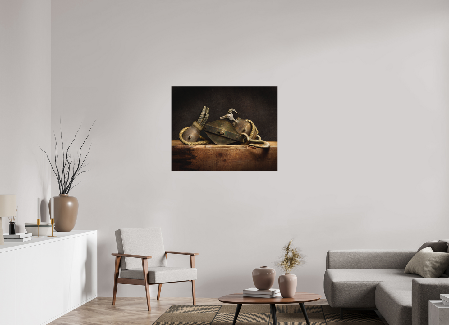 38.7 x 31″, Metal Print Ready To Hang OLD TOOLS