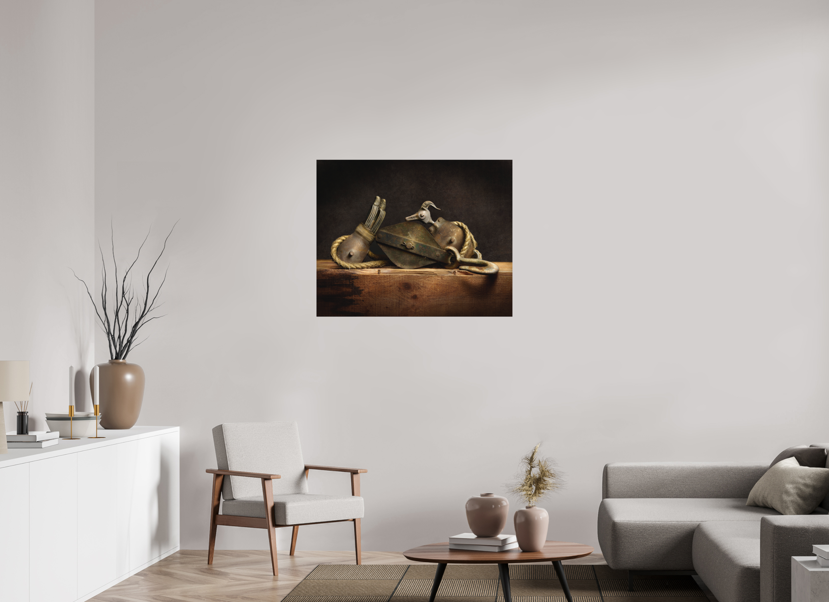 38.7 x 31″, Metal Print Ready To Hang OLD TOOLS