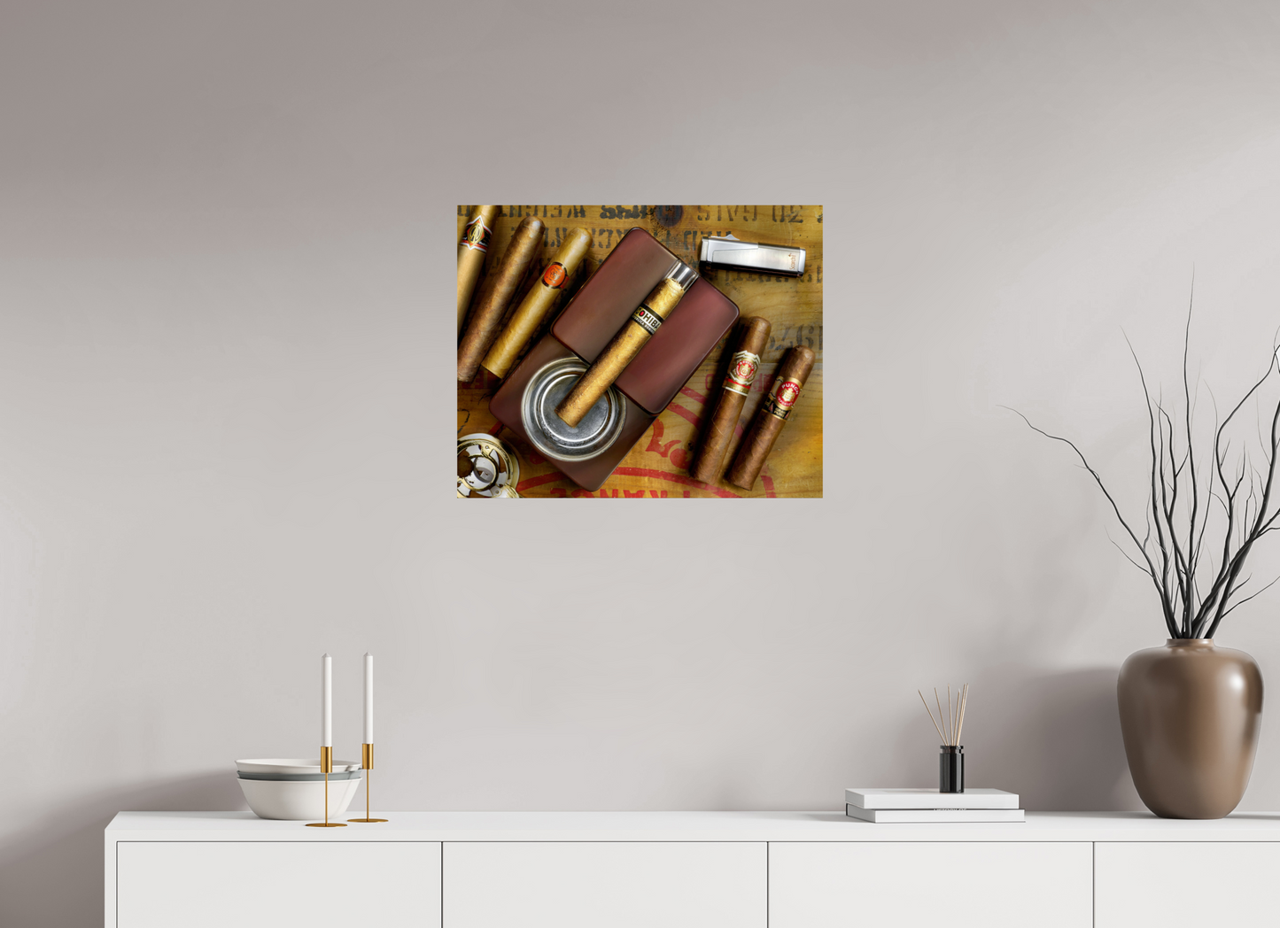 25 x 20″, Photo Print On Fuji Crystal DP II cigars with ashtray