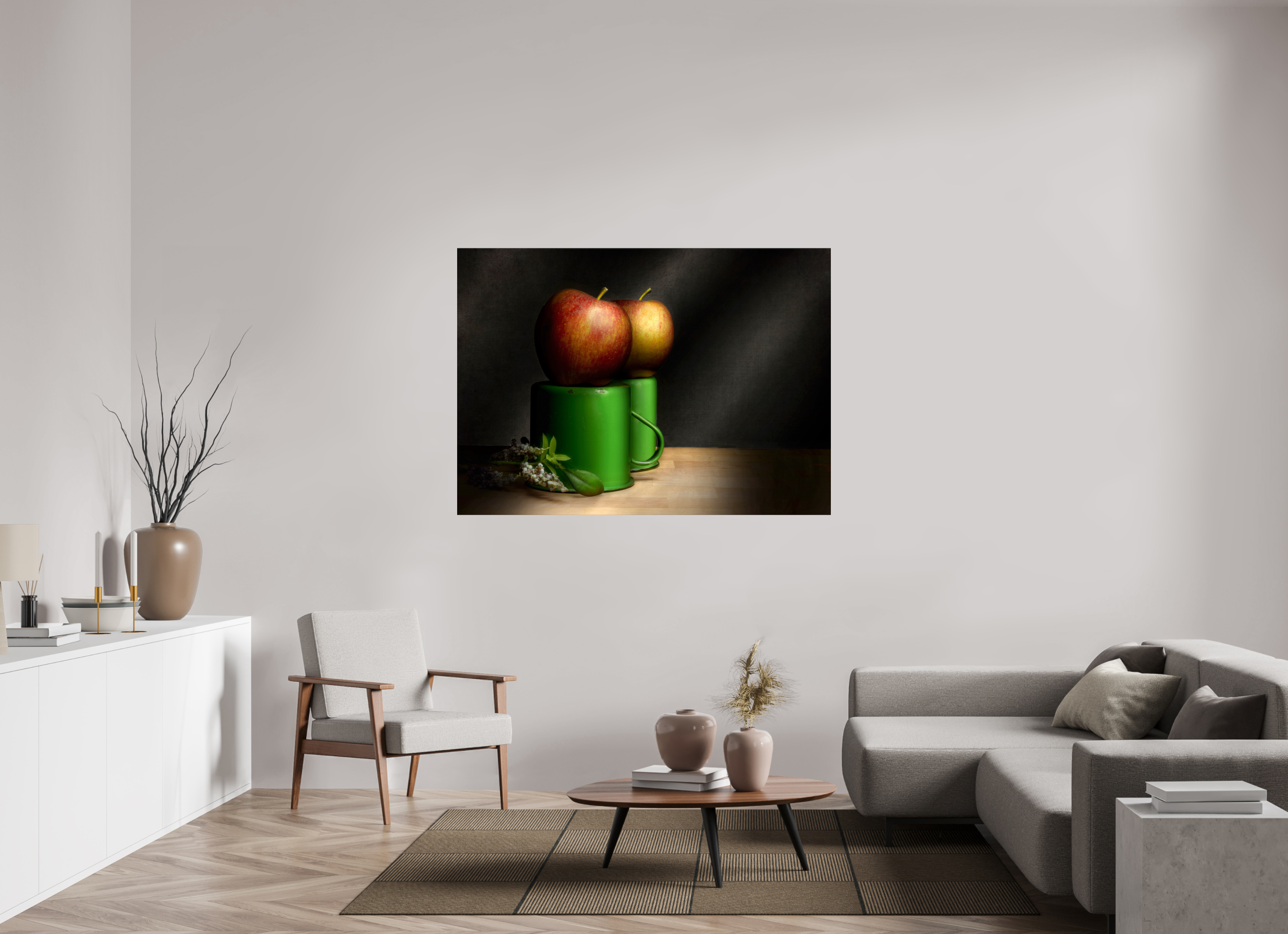60.2 x 43″, Photo Print On Fuji Crystal DP II Apple and cups