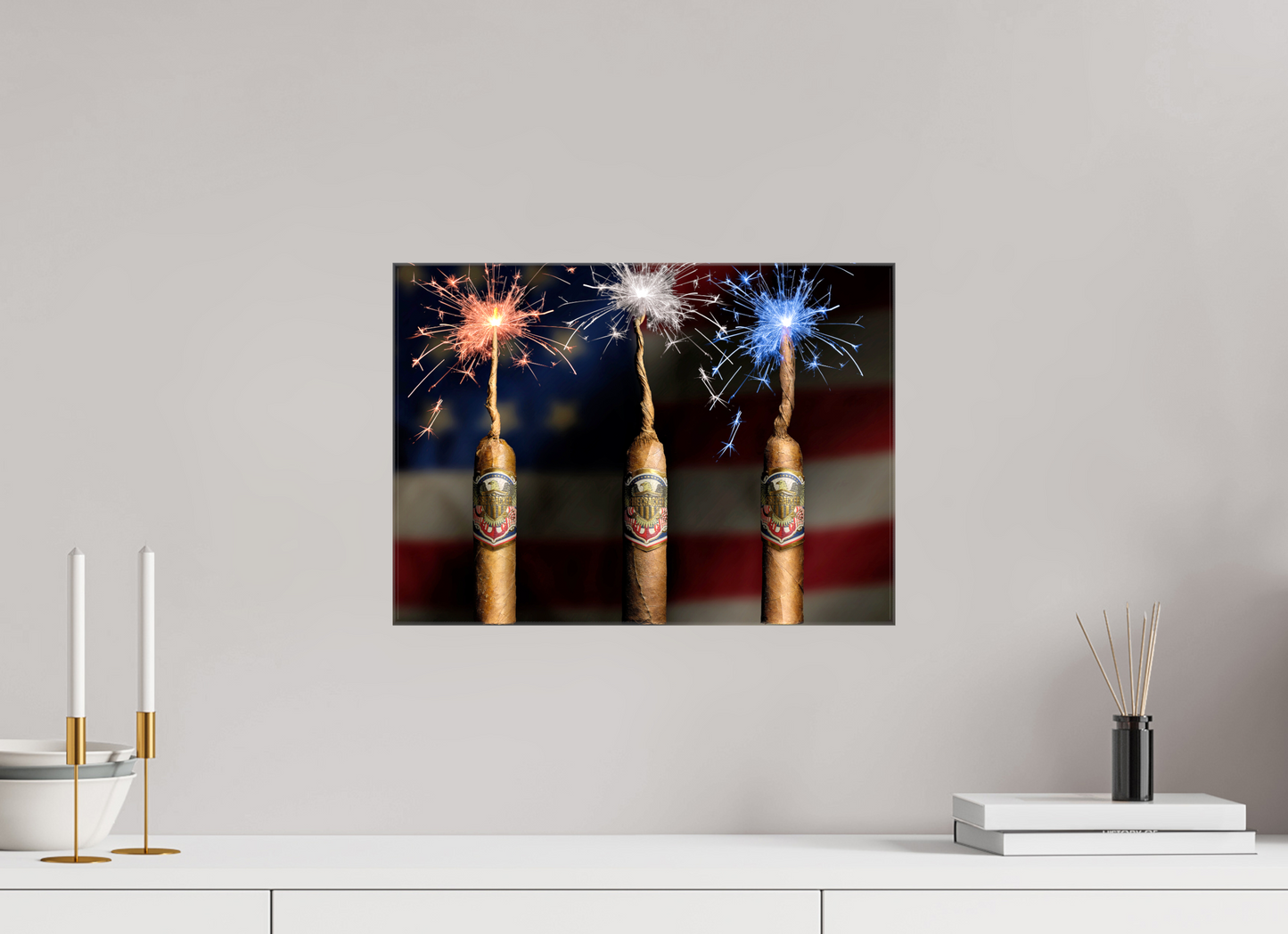 16.8 x 12″, Glossy Canvas firecracker 4th of july 250th anniversary