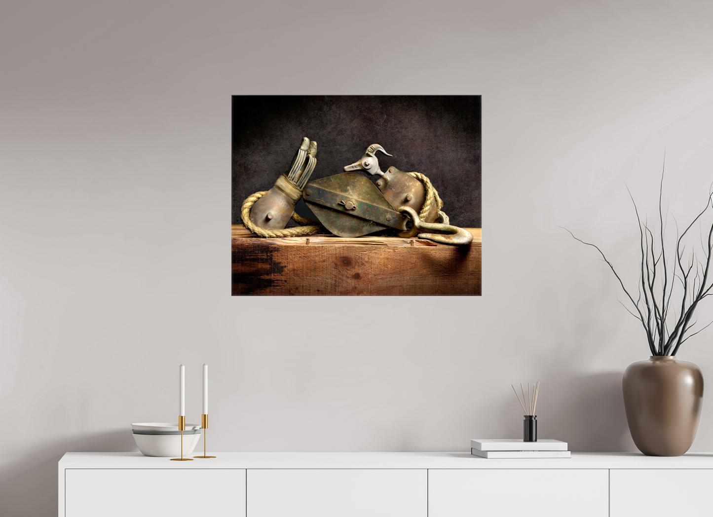 30 x 24″, Glossy Canvas Legacy in Light — A Tribute to Grandfather's Tools