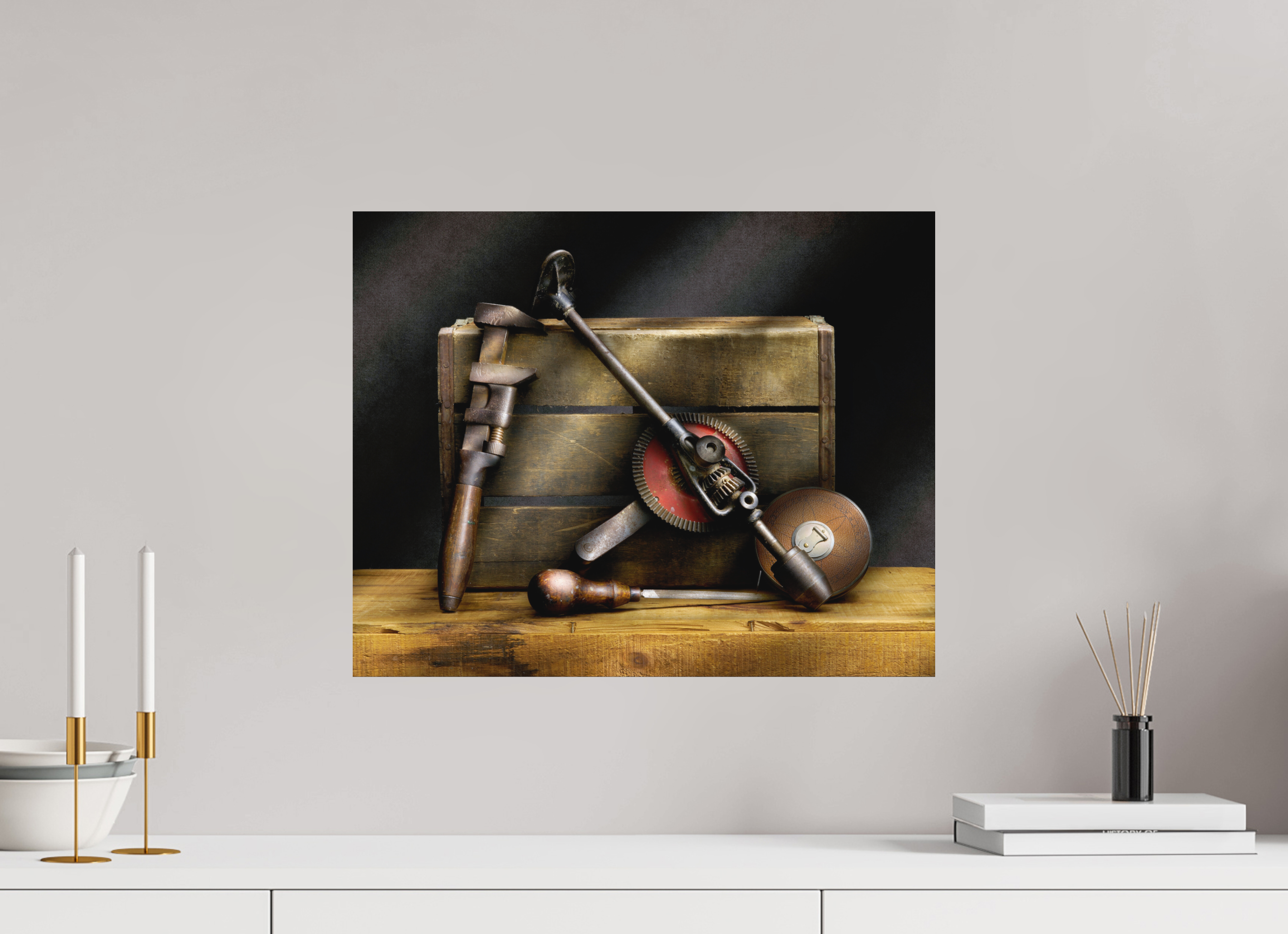20 x 16″, Metal Print Ready To Hang Legacy in Light — Grandfather's Tools, Study No. 2