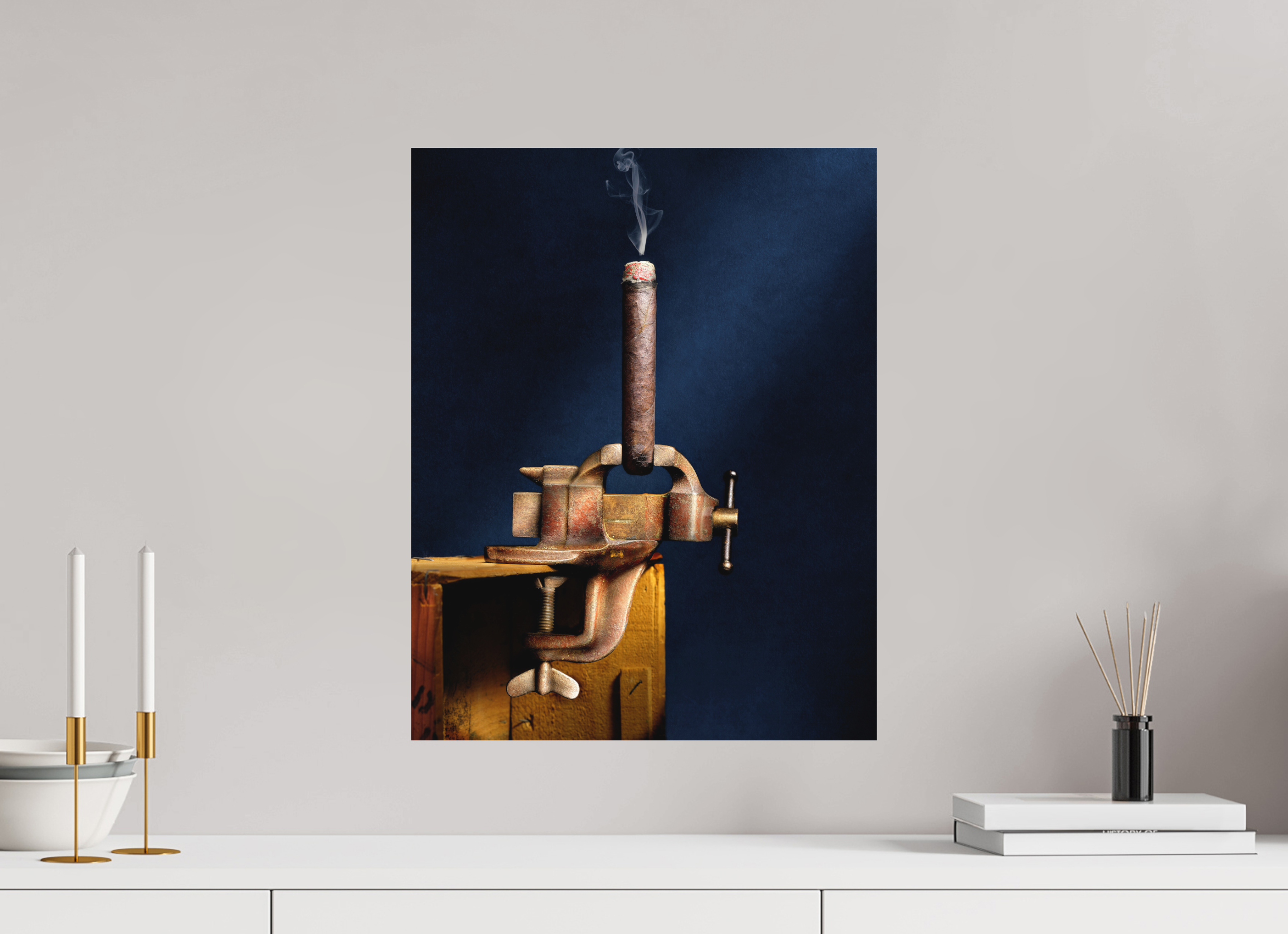 16 x 20.4″, Metal Print Ready To Hang My Only Vise | Light Painted Fine Art Photography
