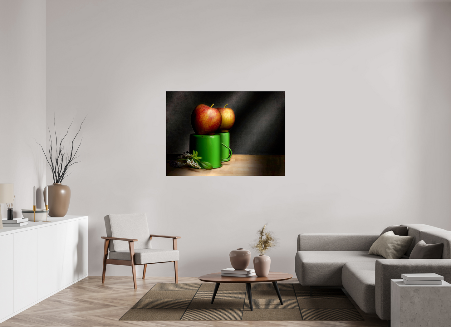 54.6 x 39″, Photo Print On Fuji Crystal DP II Cups & Apples | Light Painted Fine Art Print