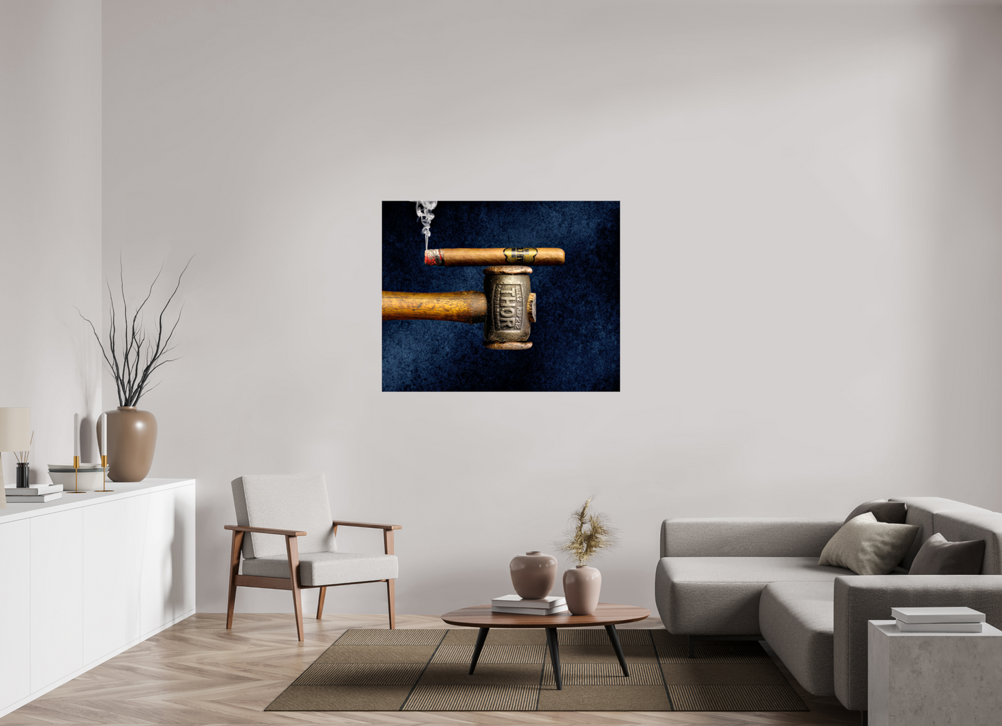 48.7 x 39″, Glossy Canvas Filthy Viking - Thors hammer