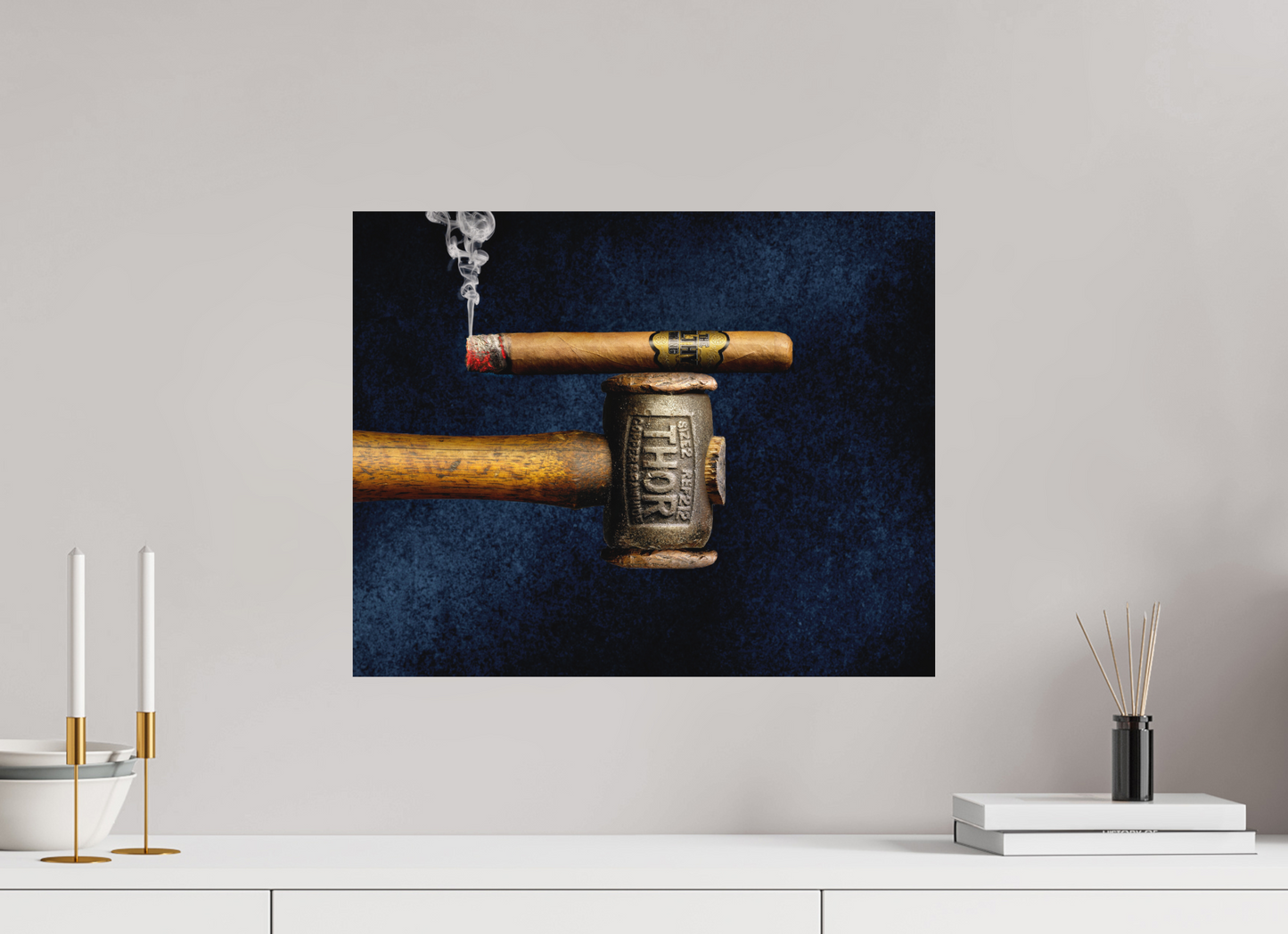 20 x 16″, Metal Print Ready To Hang Filthy Viking - Thors hammer