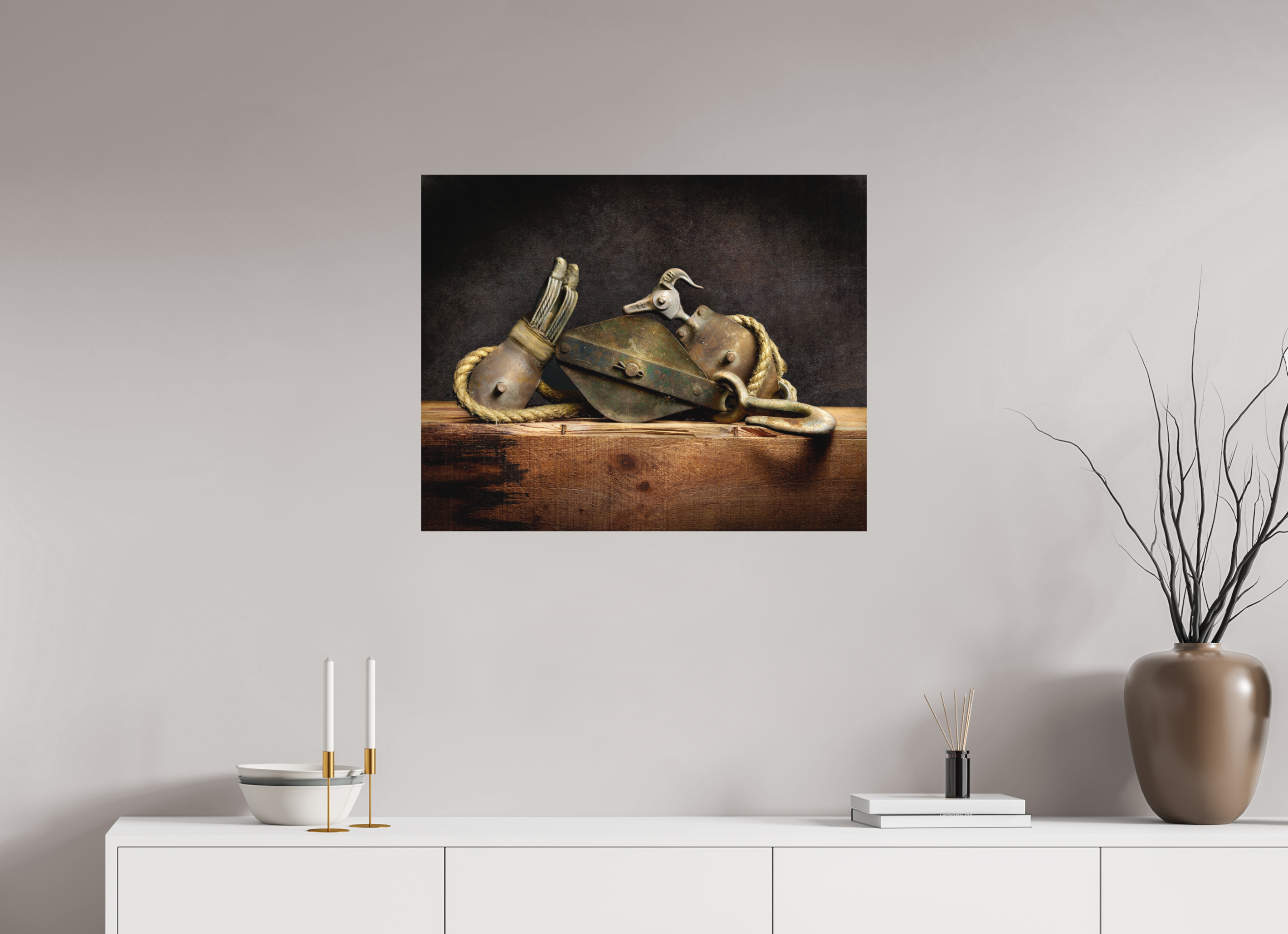30 x 24″, Metal Print Ready To Hang Legacy in Light — A Tribute to Grandfather's Tools