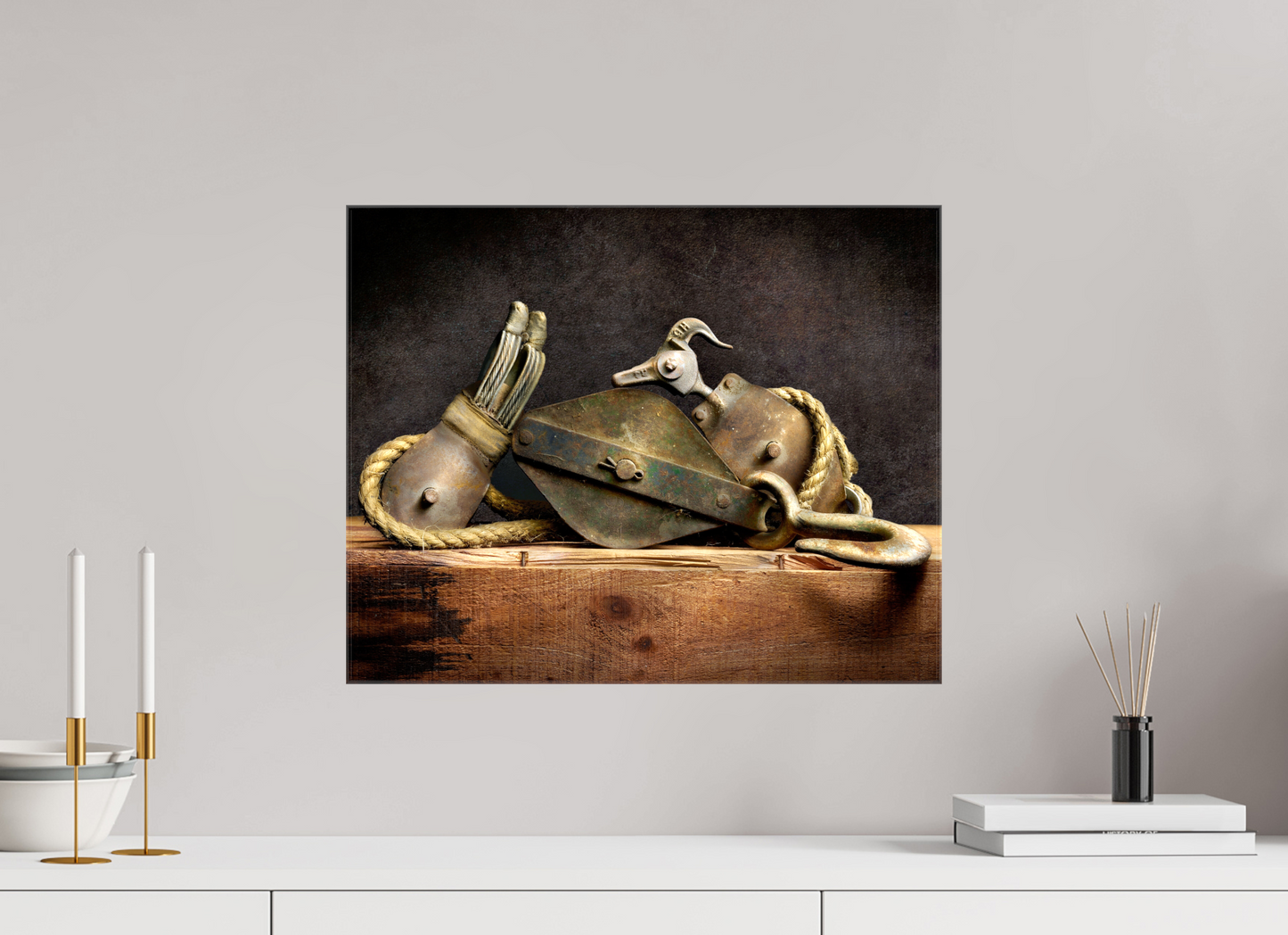 20 x 16″, Glossy Canvas Legacy in Light — A Tribute to Grandfather's Tools