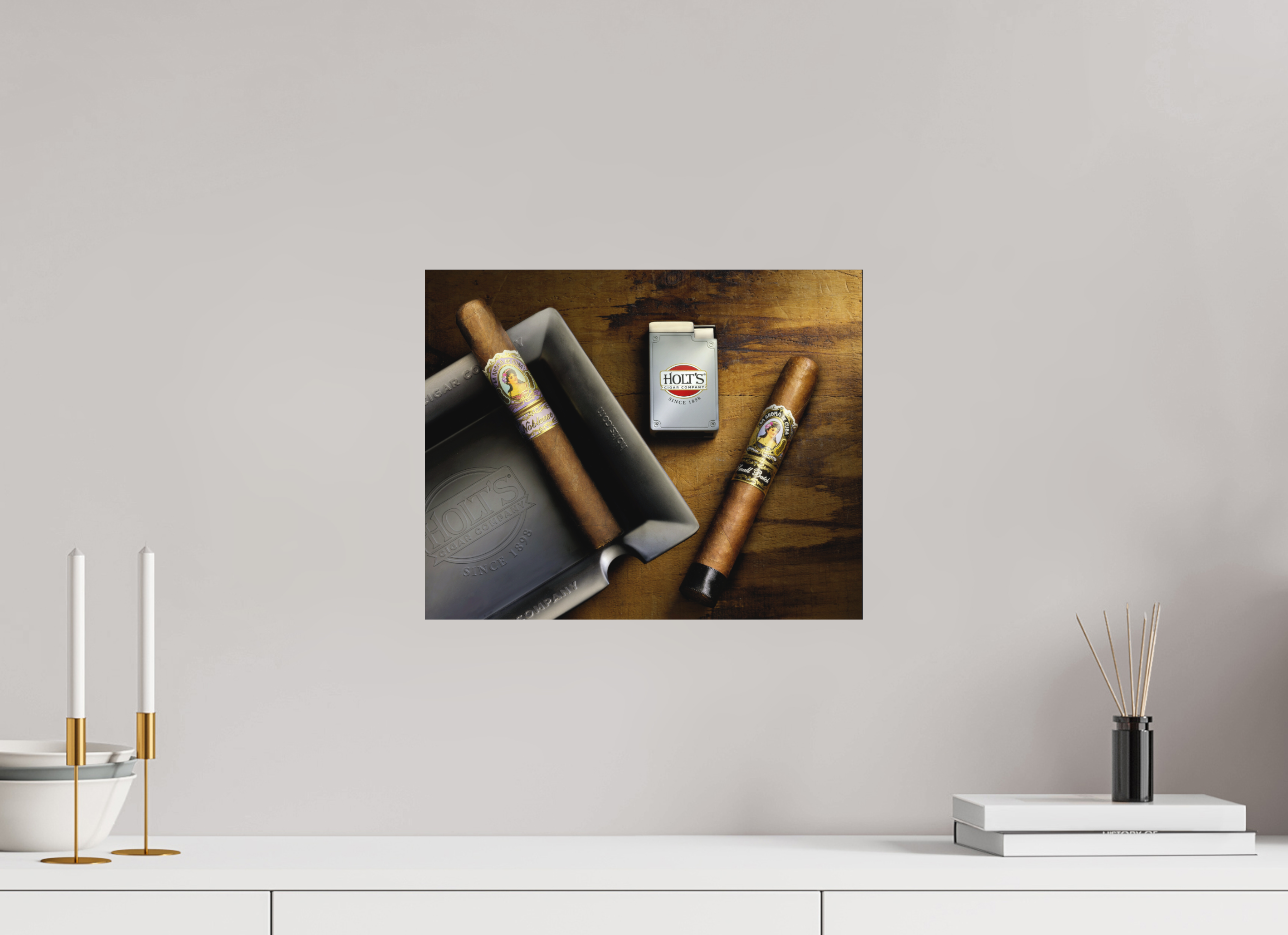 15 x 12″, Metal Print Ready To Hang Holt's Cigar Light Painting | La Aroma De Cuba Fine Art Photography