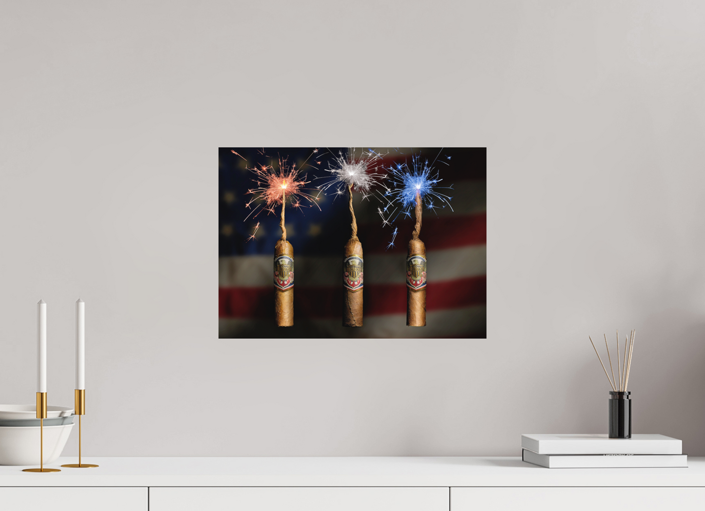 16.8 x 12″, Metal Print Ready To Hang firecracker 4th of july 250th anniversary