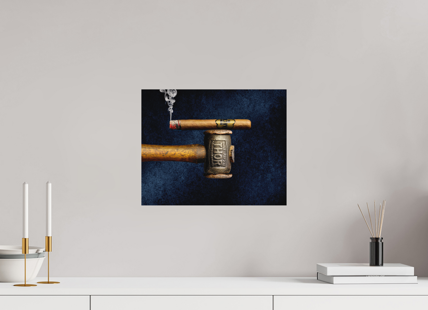15 x 12″, Metal Print Ready To Hang Filthy Viking - Thors hammer