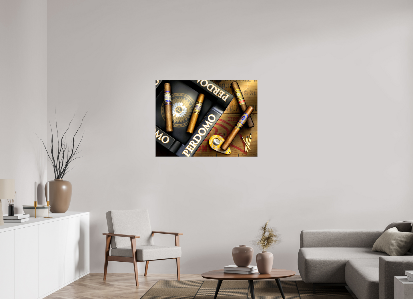 40 x 30″, Glossy Canvas Perdomo Cigar Light Painting | Fine Art Photography for Man Cave & Cigar Lounge