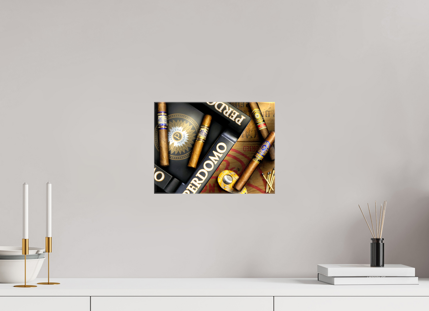 12 x 9″, Glossy Canvas Perdomo Cigar Light Painting | Fine Art Photography for Man Cave & Cigar Lounge