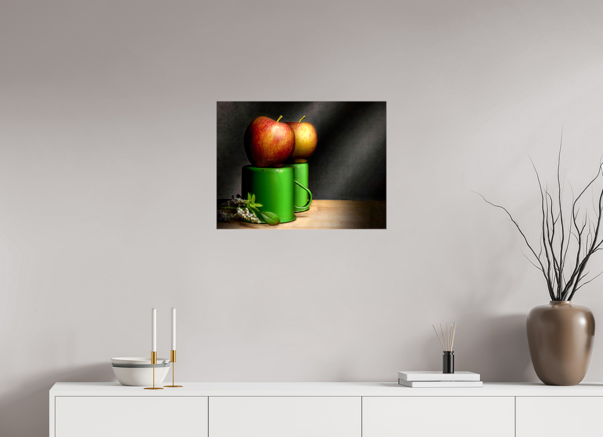 24 x 18″, Glossy Canvas Cups & Apples | Light Painted Fine Art Print