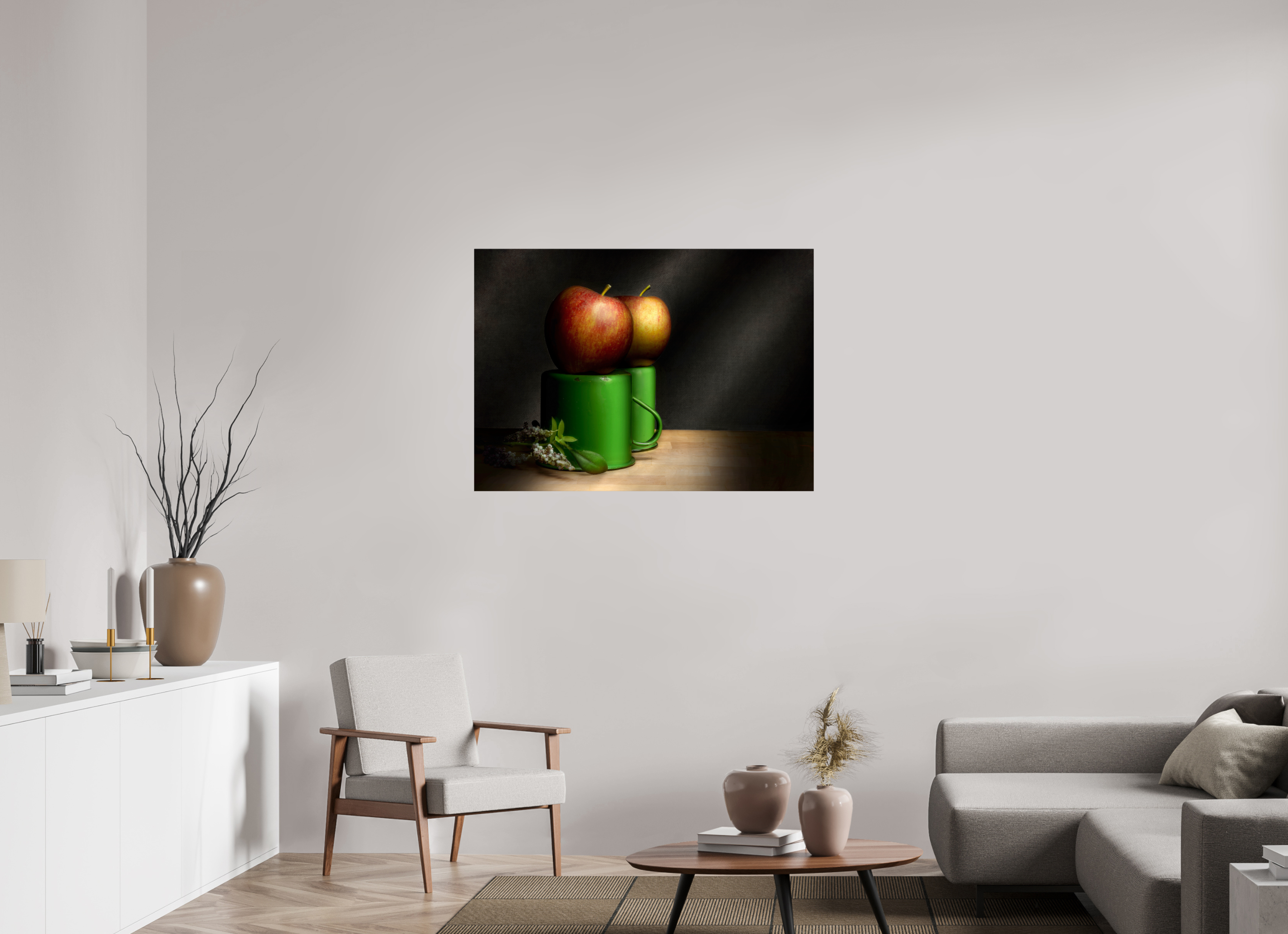 43.4 x 31″, Photo Print On Fuji Crystal DP II Apple and cups