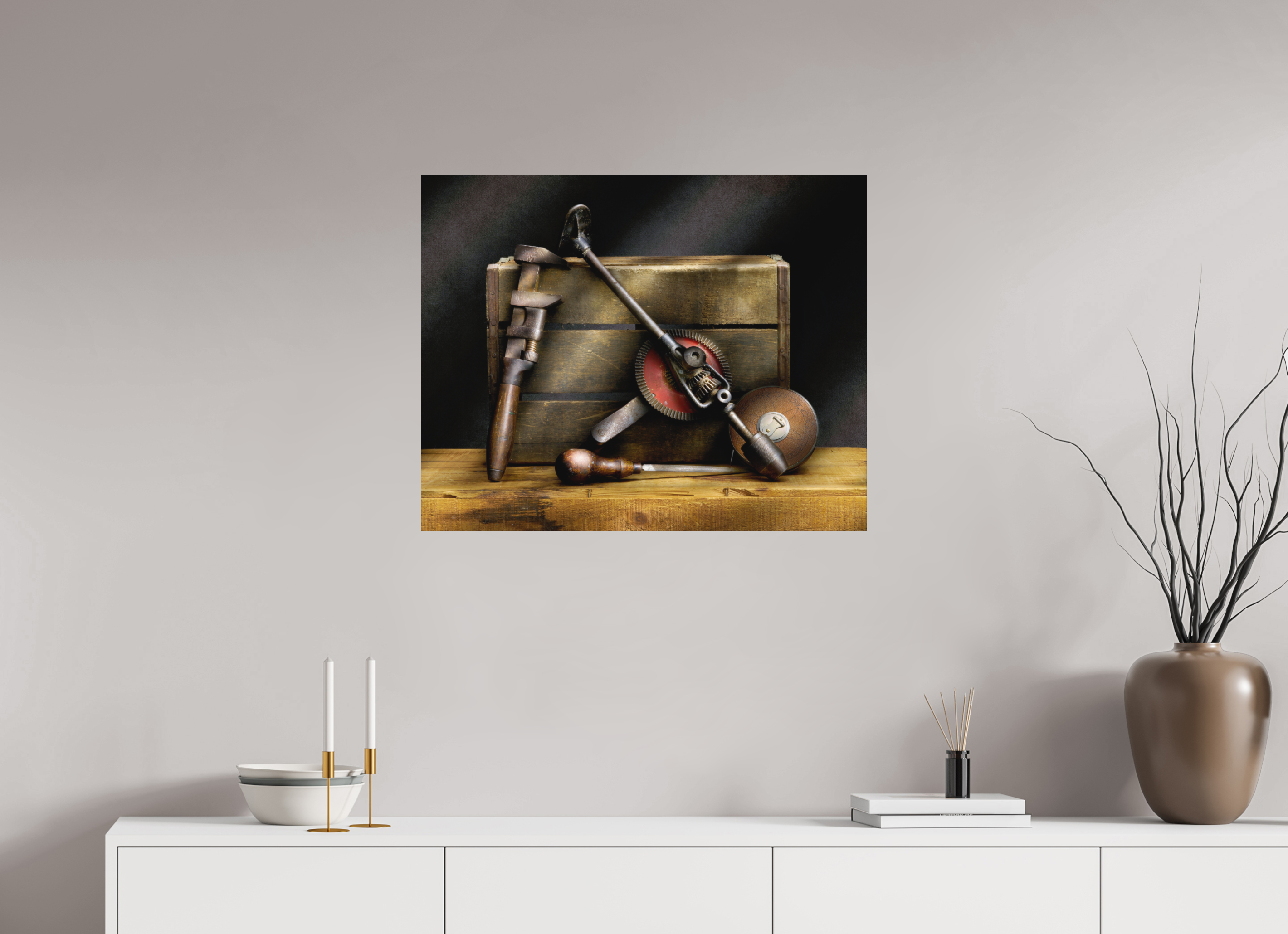 30 x 24″, Metal Print Ready To Hang Legacy in Light — Grandfather's Tools, Study No. 2