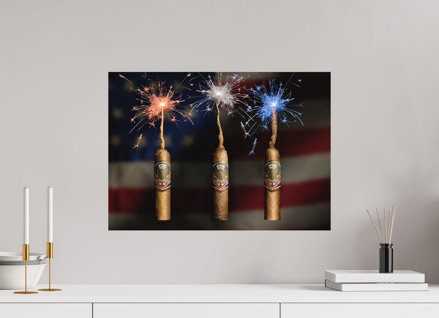 22.4 x 16″, Metal Print Ready To Hang firecracker 4th of july 250th anniversary