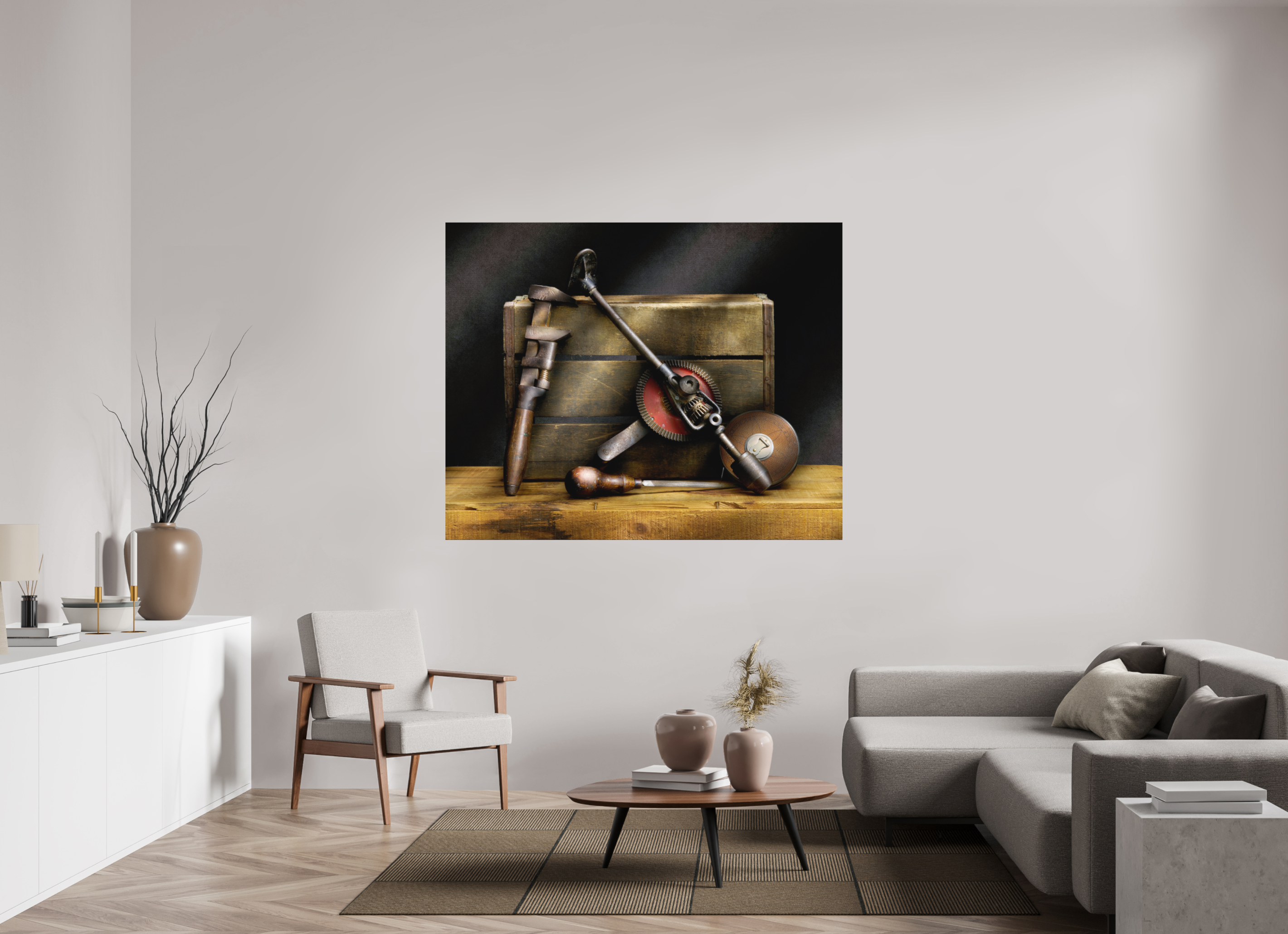 63.7 x 51″, Metal Print Ready To Hang Legacy in Light — Grandfather's Tools, Study No. 2
