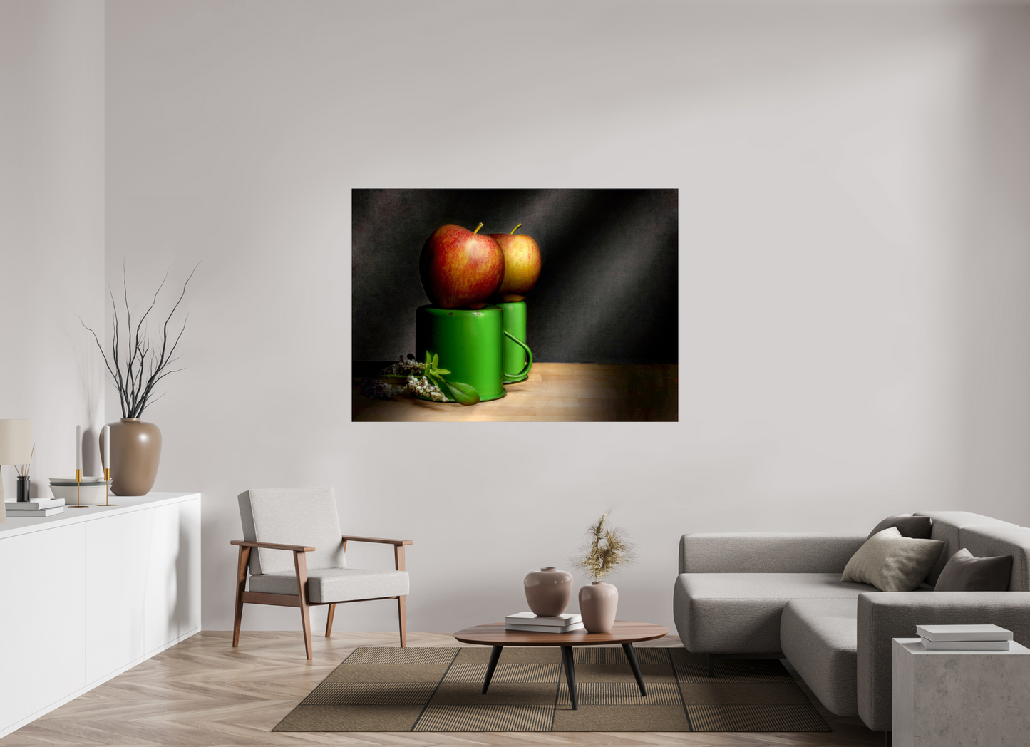 65.8 x 47″, Photo Print On Fuji Crystal DP II Cups & Apples | Light Painted Fine Art Print