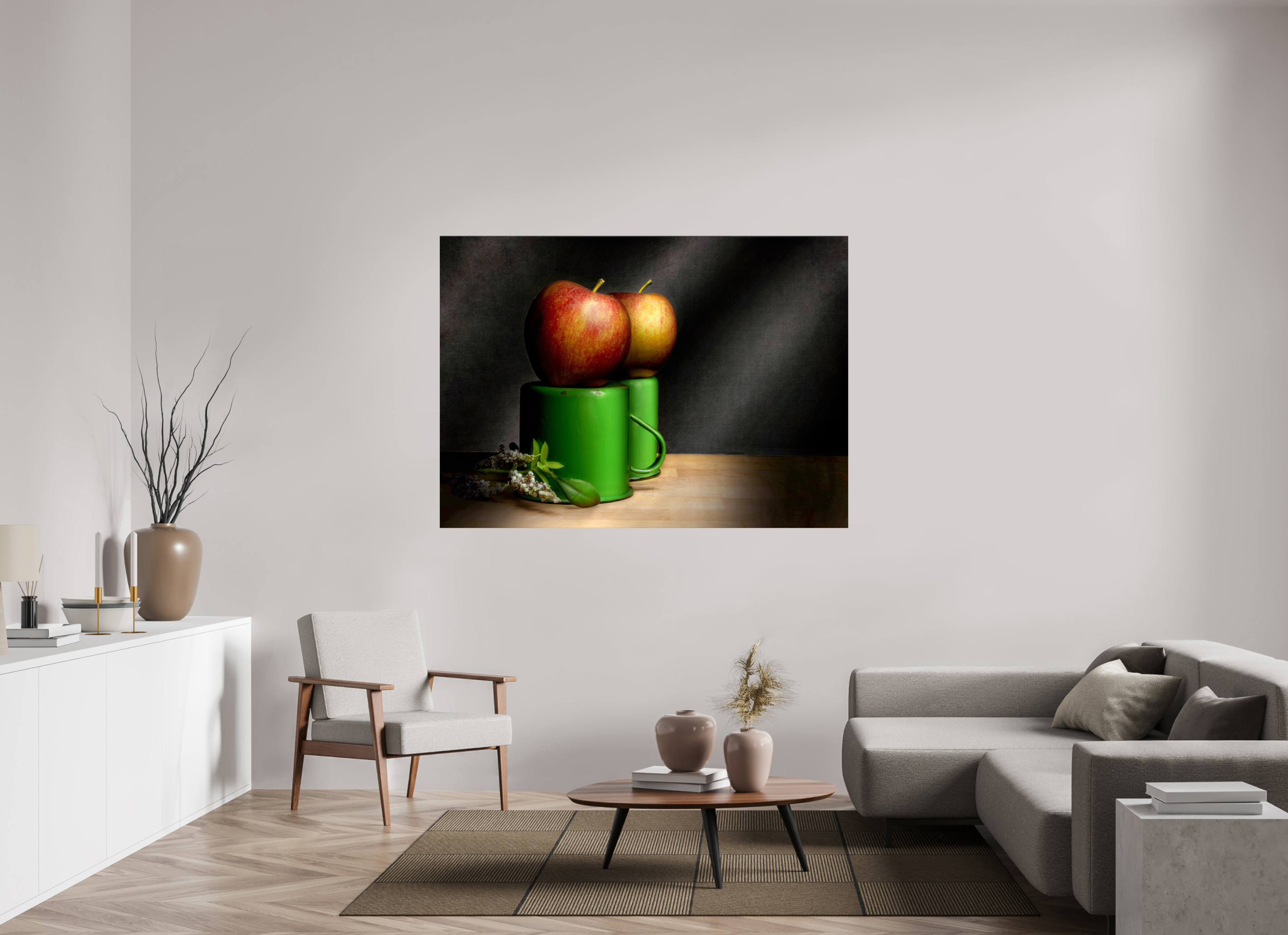 65.8 x 47″, Photo Print On Fuji Crystal DP II Cups & Apples | Light Painted Fine Art Print