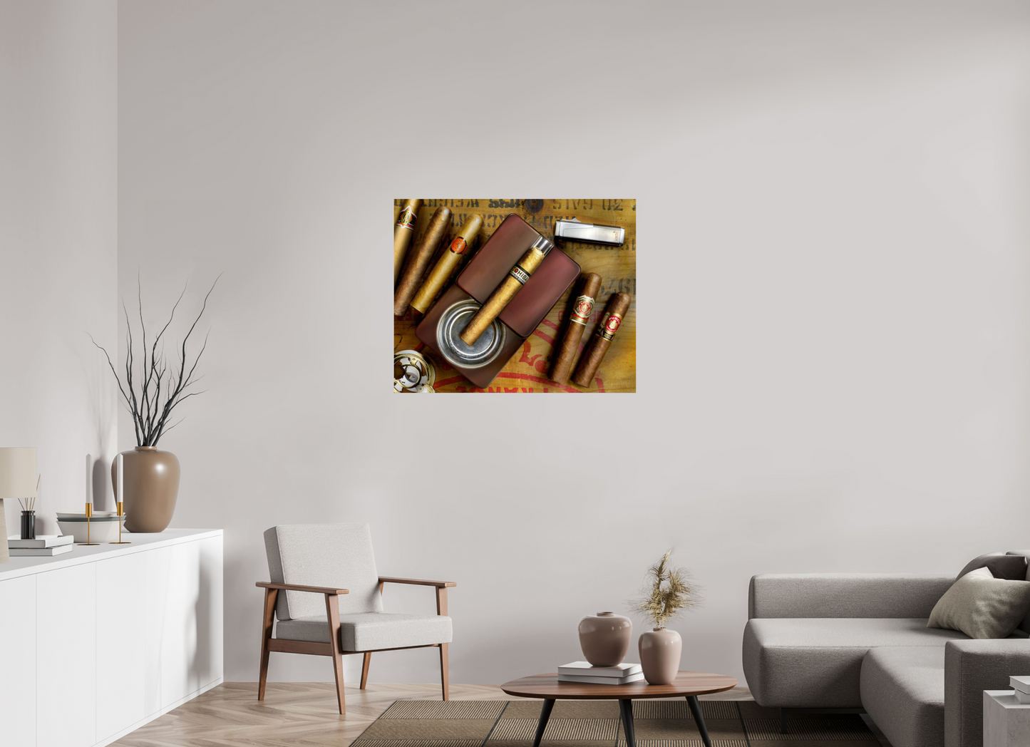 38.7 x 31″, Photo Print On Fuji Crystal DP II cigars with ashtray